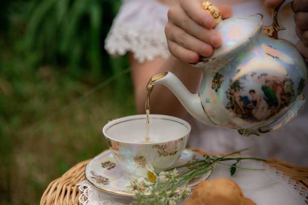 istock picnic, girl sits and drinks chamomile tea 1420067721