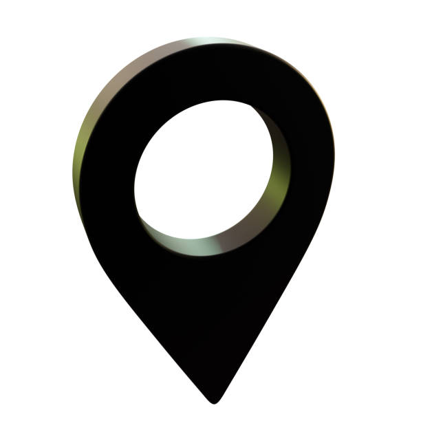 istock Black new location marker. Black point. 1420069644