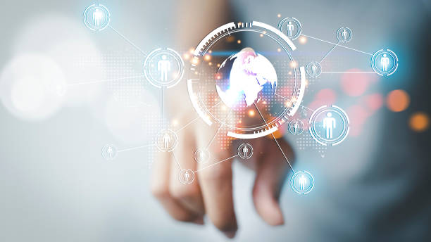 istock Enterprise Resource Planning ERP. Click on the button for overall corporate business resource planning to achieve maximum utilization of customers, HR, production, logistics, financials, and marketing. 1420070870