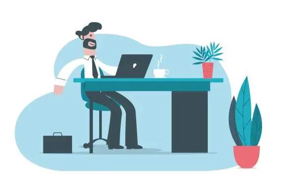 Vector illustration of easy office life