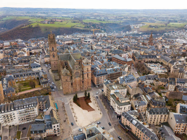 istock View from drone of Rodez, France 1420073396