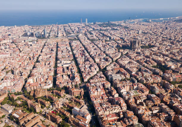istock Aerial view of Barcelona districts 1420074560