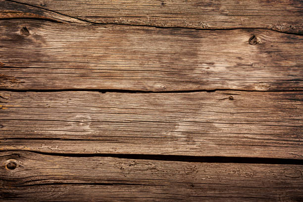 Old boards with nails and knots