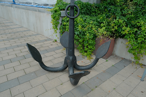 large ship anchor .black anchor .