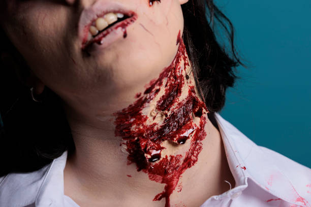 istock Halloween monster having bloody wounds on neck 1420088203