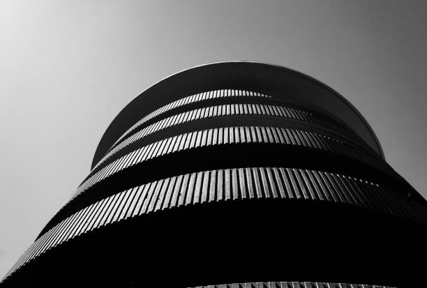 low angle view of modern building against clear sky