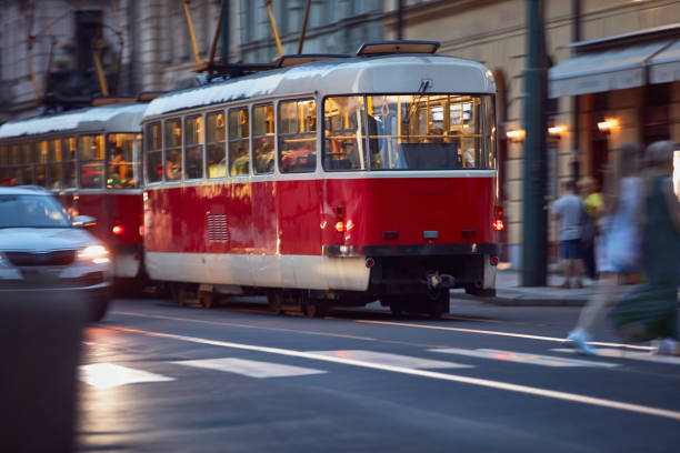 istock Tram public transportation in Praha, Czech republic. 1420092159