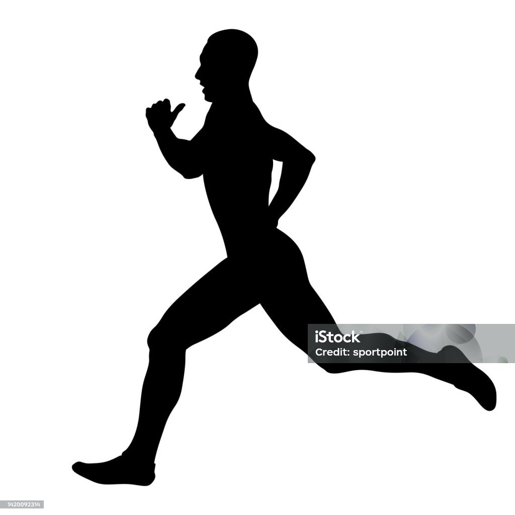 Male Runner Sprinter Run Race Stock Illustration - Download Image Now ...