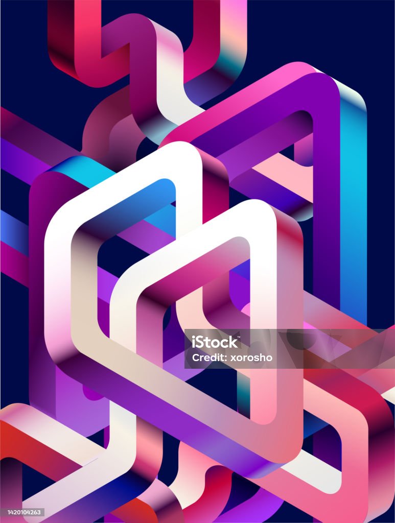 Impossible Line 3d Isometric Impossible Lines Stock Illustration - Download Image Now ...