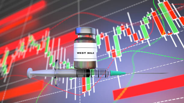 istock West Nile Vaccine and Syringe on Blue Financial Chart 1420106922