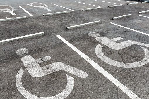 Parking lot for disabled people