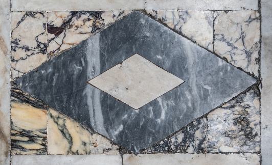 Detail of a Black and White Marble Pavement, Genoa, Italy