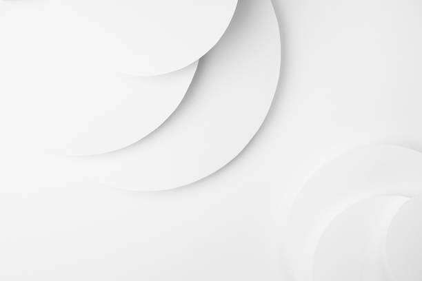 istock White abstract geometric background with soft light white paper circles soar as abstract spaces with stepped semicircles, copy space in simple elegant modern style for business card, poster, flyer. 1420110503