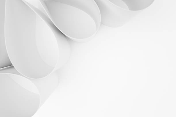istock Teardrops shape of paper as elegant soft light white diagonal decorative border with copy space for text in elegant simplicity style as abstract geometric background for poster, flyer, card. 1420110583