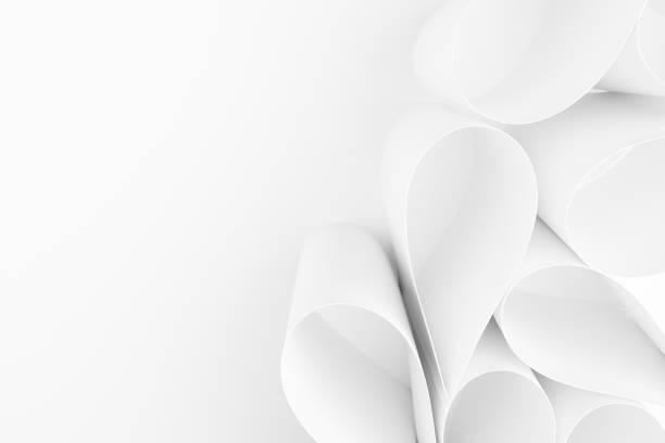 istock Funny white drops of paper as soft light bright vertical decorative border with copy space for text in gentle minimal simple modern abstract style, background, top view. 1420110633