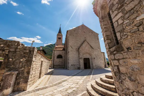 Photo of Medieval Cathedral of Venzone (Chiesa di Sant'andrea Apostolo) - Friuli Venezia Giulia, Italy, Europe.