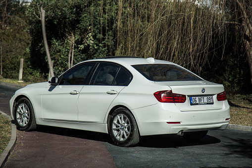 Brussels, Belgium - January 10, 2012: White Alfa Romeo 159 sedan on display during the 2012 Brussels motor show.