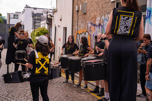 Notting Hill Carnival,\nHope & Anchor Community Church drummers, They are getting ready for the festival. 27 August 2022 | Notting Hill/ United Kingdom