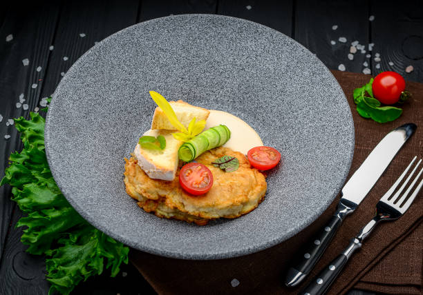 Fried pork brains with cream sauce