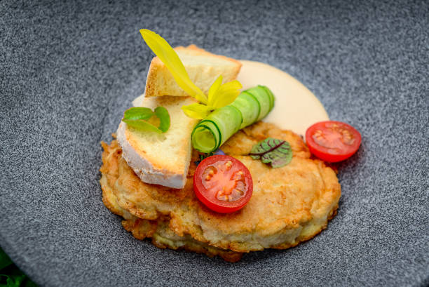istock Fried pork brains with cream sauce 1420116648