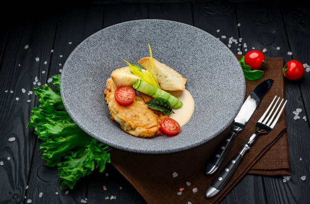 istock Fried pork brains with cream sauce 1420116656
