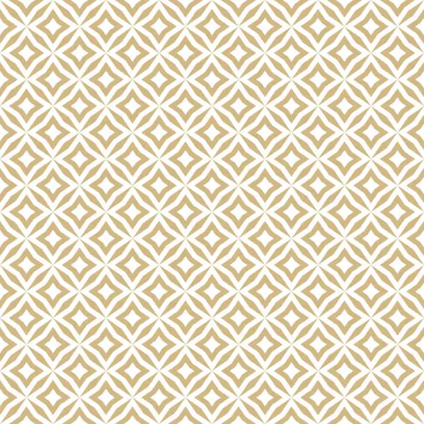Vector illustration of Golden abstract floral seamless pattern. Vector gold and white background