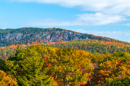 Fall colors of mountain view from Camden Hill State Park, Maine, USA