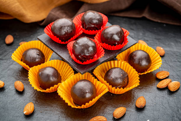 istock Chocolates with nuts in the shape of a ball 1420124126