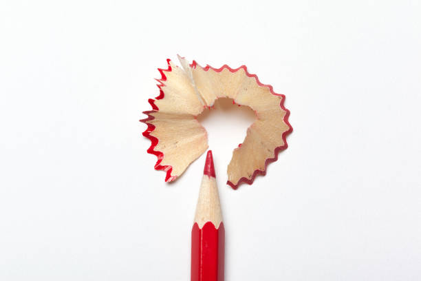 istock Pencil & pencil shavings isolated on white background 1420129427