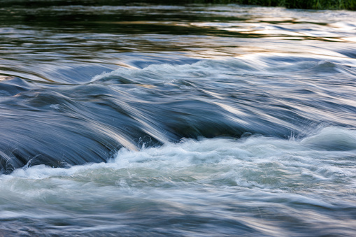 Flowing water surface in closeup