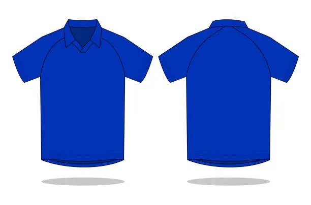 Vector illustration of Blank Blue Soccer Jersey Shirt Template On White Background