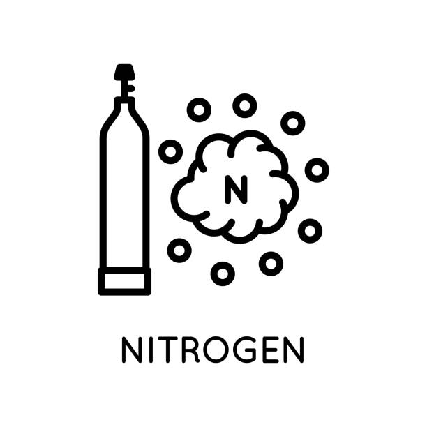 Nitrogen Gas Cylinder Icon. Vector sign in simple style isolated on white background. Original size 64x64 pixels. Nitrogen Gas Cylinder Icon. Vector sign in simple style isolated on white background. Original size 64x64 pixels nitrogen icon stock illustrations