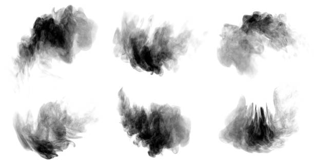 istock steam smoke Movement is spinning. isolated on a white background. Abstract black smog shaped like a cloud. Gas vapor concept. Air and pollution. 1420138593