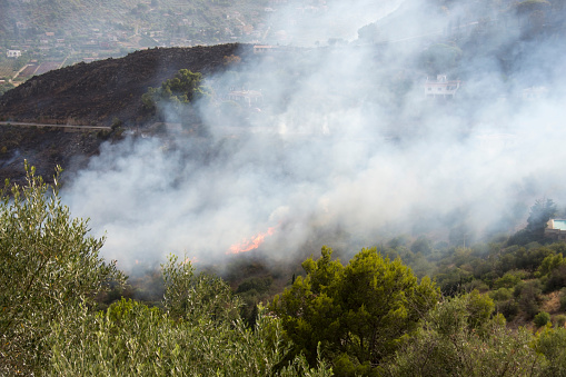 Fire on the mountain in Sicily