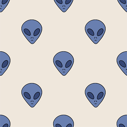 Simple Pattern Alien Computer Background Aliens Vector Seamless Pattern Blue Alien Repeat Background For Textile ...