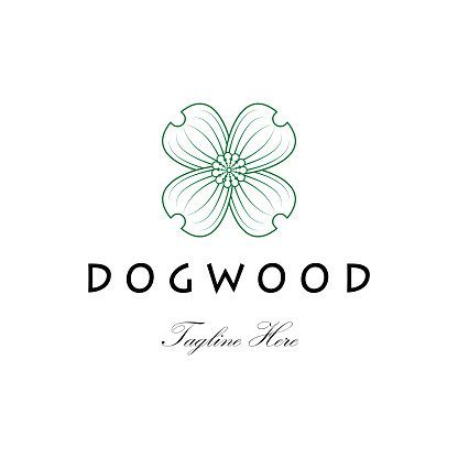 dogwood logo icon design vector flat modern isolated illustration