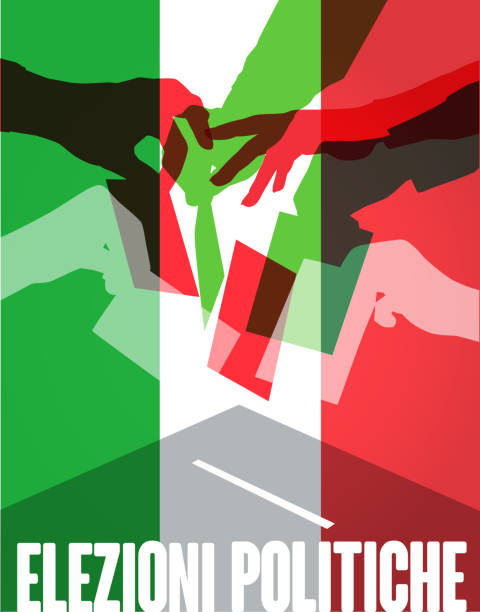 ilustraciones, imágenes clip art, dibujos animados e iconos de stock de elecciones italianas - italy voting politics political party