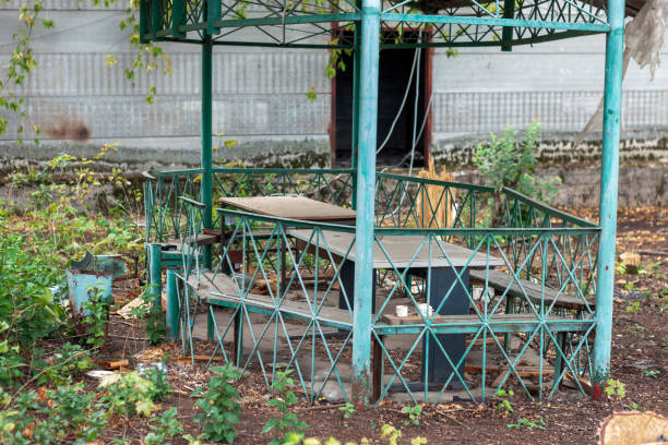 istock abandoned metal gazebo 1420154337