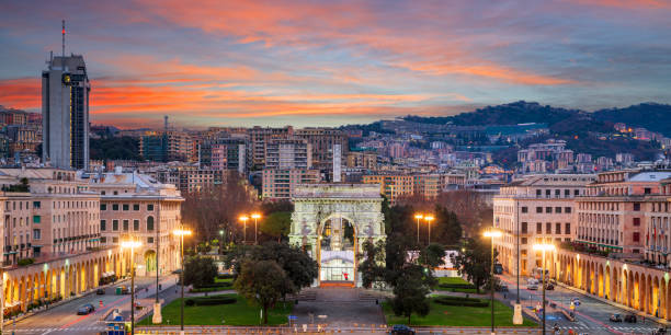 istock Genoa, Italy Cityscape at Twilight 1420155364