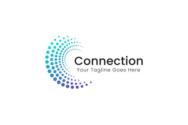 コネクションロゴ事業 グローバルテクノロジーとネットワーク - ロゴ点のイラスト素材／クリップアート素材／マンガ素材／アイコン素材