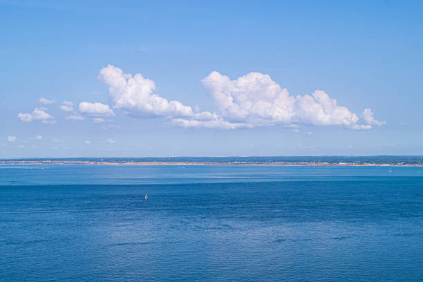 View from the summit of Golden Cap mountain on the Jurassic Coast in Dorset