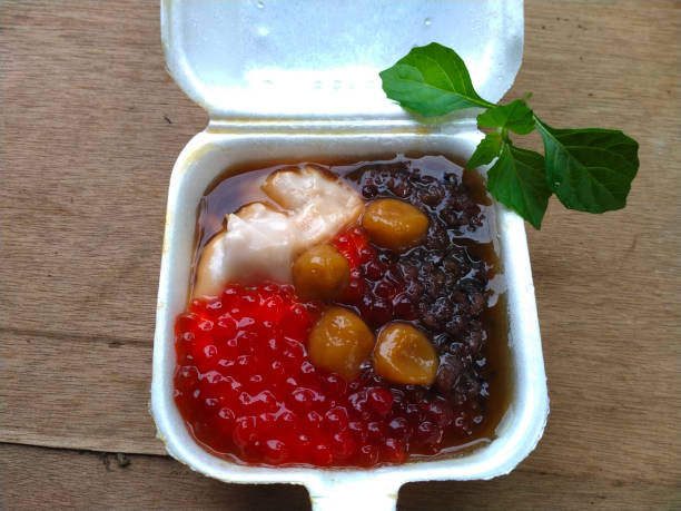 istock porridge with black sticky rice stuffing and stuffing made from chewy starch. 1420181459