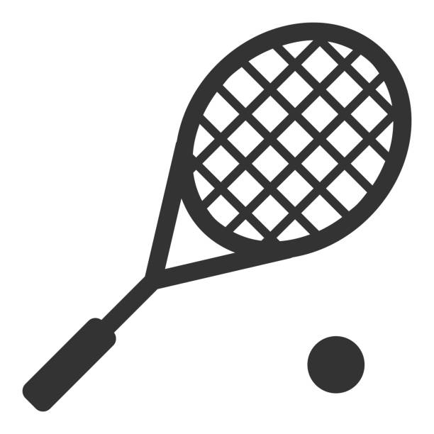 tennis-ikone. flache vektorillustration isoliert auf weißem hintergrund - table tennis racket sports equipment ball stock-grafiken, -clipart, -cartoons und -symbole