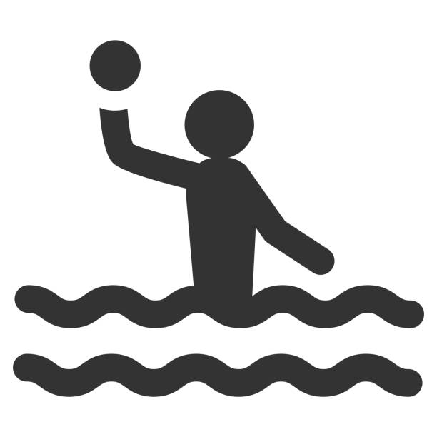 ilustrações, clipart, desenhos animados e ícones de ícone do polo aquático. ilustração vetorial de estilo plano isolada em fundo branco - water polo swimming symbol computer icon