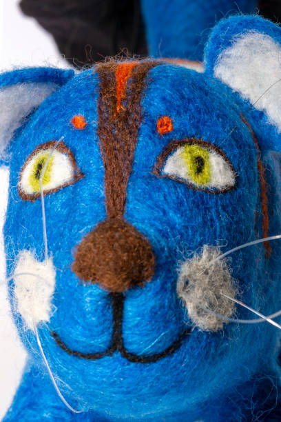 istock Blue cat - soft toys made of felt wool 1420184012