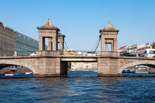 St. Petersburg, Russia - August 15 2022: Lermontov Bridge. High quality photo