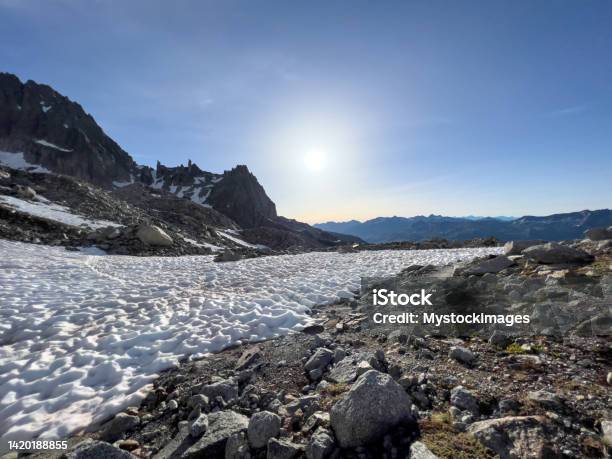 Snowcapped Mountain Peaks In Switzerland Stock Photo - Download Image Now - Alpine climate, Beauty, Beauty In Nature