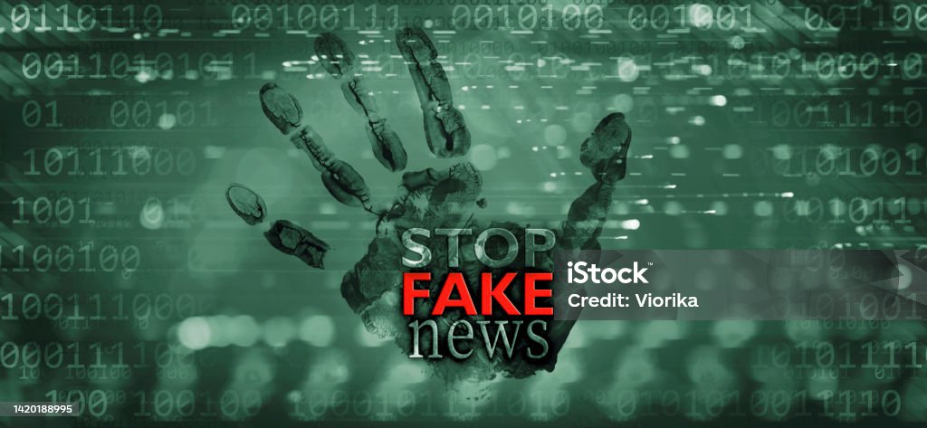 Stop Fake News On A Binary Code Background Stock Photo - Download Image ...