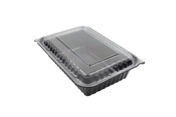 istock Plastic Food Packaging Tray With Clear Plastic Cover isolated on white background 1420194921