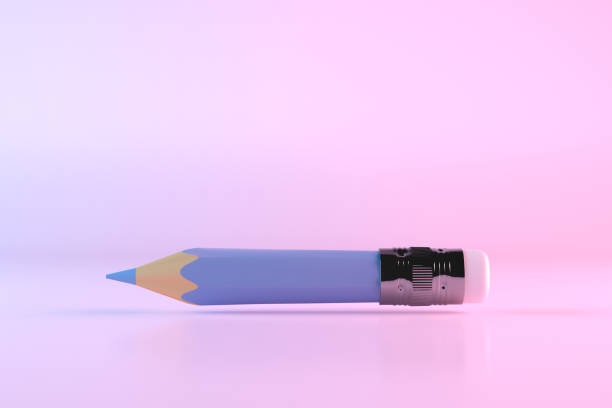 Close up of a used single yellow pencil eraser.